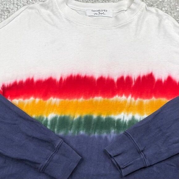 Daydreamer Free People Rainbow Wash Cropped Long Sleeve Tee - Picture 10 of 11
